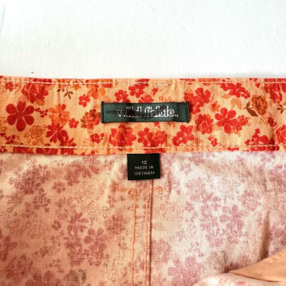 Wild Fable Orange Floral y2k retro Mini Skirt Women’s 12 NWT - Picture 6 of 7